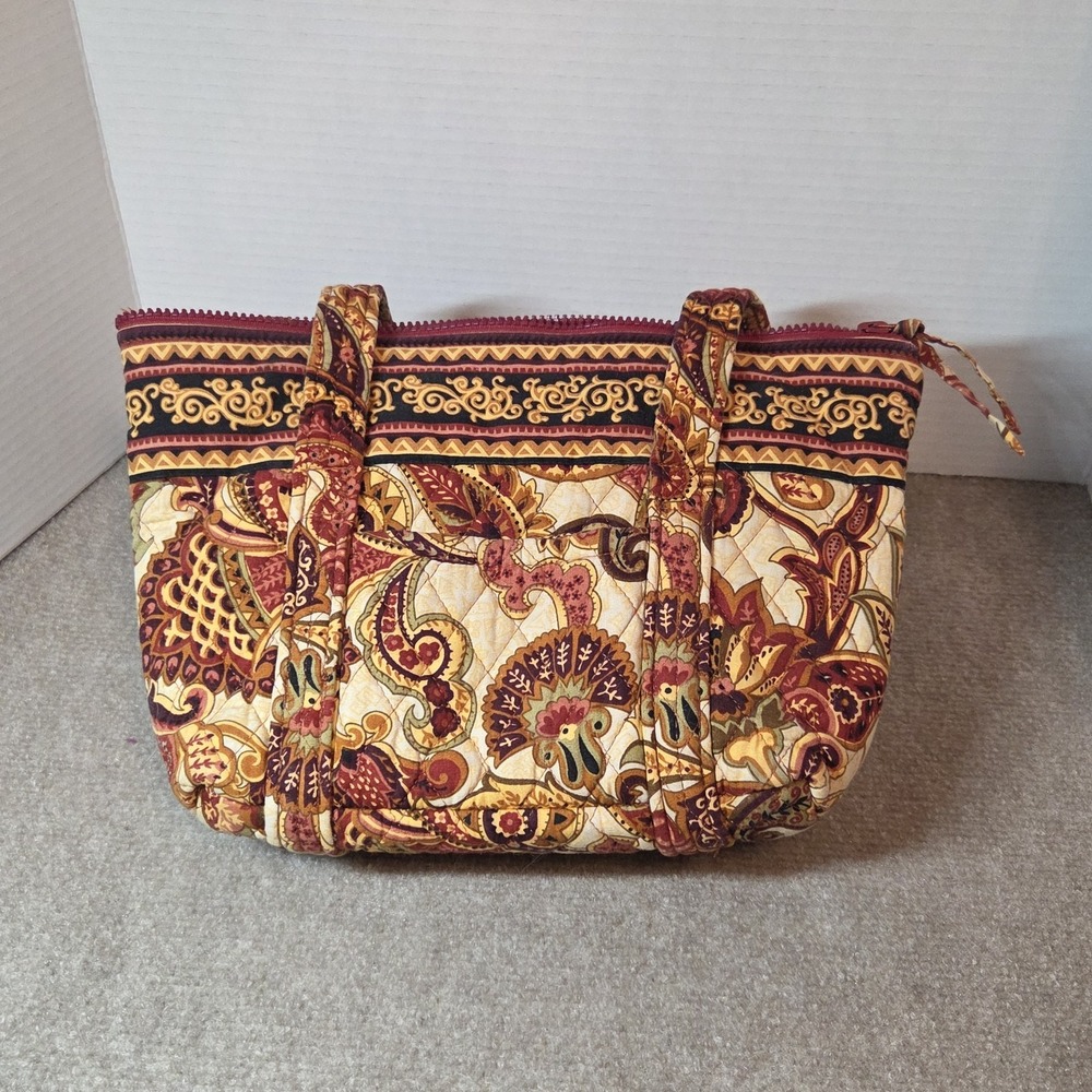 Paisley Quilted Cotton Mediuml Tote Shoulder Bag Zip Top
